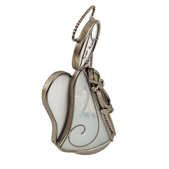 Stained Glass Angel Figurines Set of 2 Handcrafted Decorative Art White Blue - Picture 7 of 9